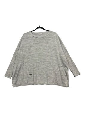 Mersea Catalina Sweater Women’s OS Gray Pullover Oversized Poncho Top Coastal